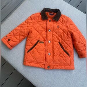 Polo by Ralph Lauren quilted Orange  Brown Jacket Size 3T Classic Quite Luxury